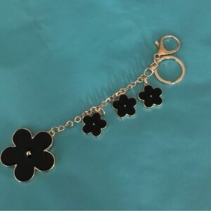 Black Flower Keychain/Bag Charm